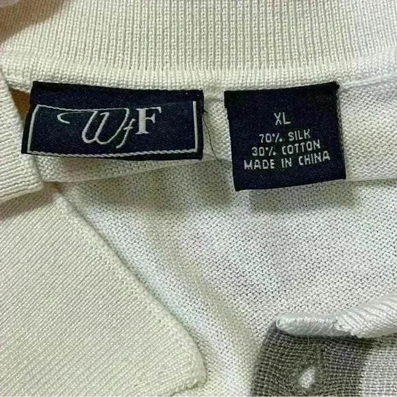 WfF men's retro style striped long sleeve button front open cardigan Silk XL New - Picture 7 of 8